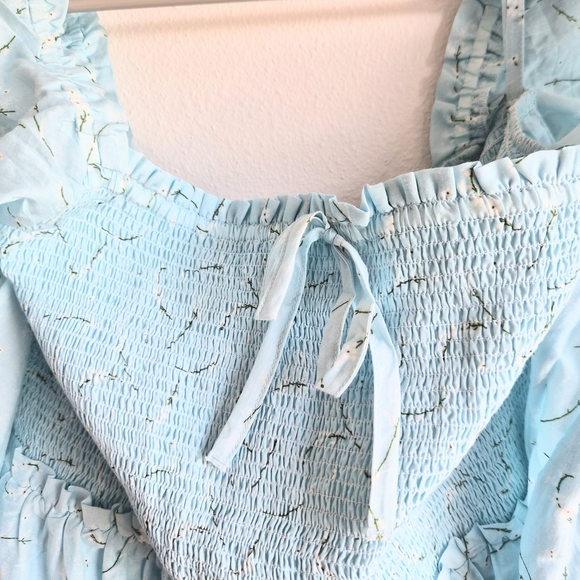 Vineyard Vines Long-sleeved Smocked Tiered Maxi Dress Size L - Picture 8 of 9